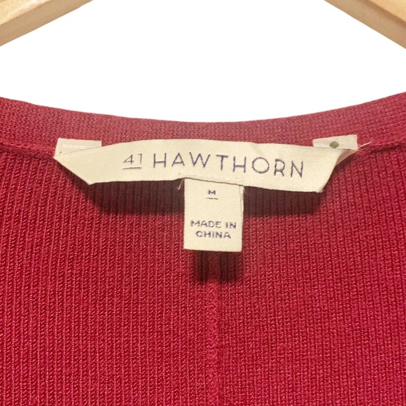 🎄 3/$15 41 Hawthorn Open Front Ruffle Hem Long Sleeve Cardigan M - Picture 2 of 7